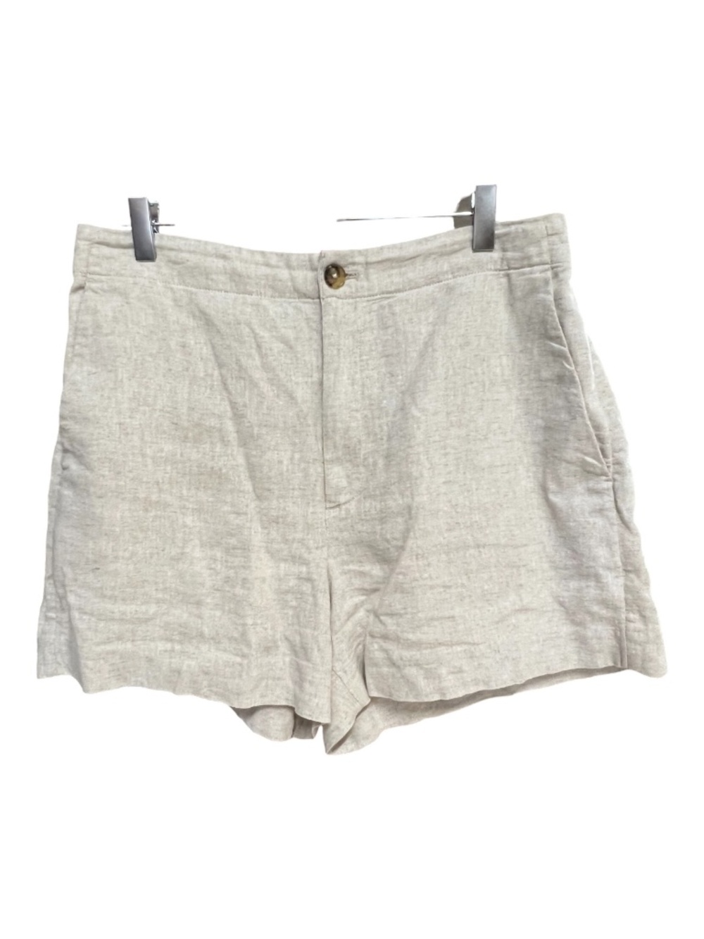EUC+ Banana Republic Oatmeal Linen Blend High Rise Shorts | Size M